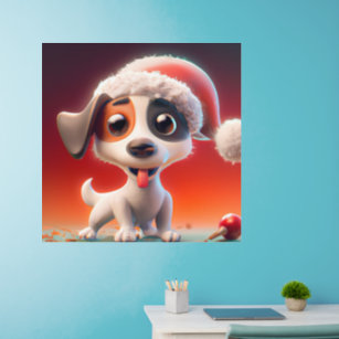 Festive and Happy Jack Russell Terrier Puppy Wall Decal