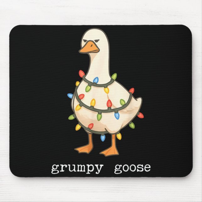 Festive And Mpy Goose Santa Hat Xmas Light Matchin Mouse Mat (Front)