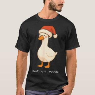 Festive And Mpy Goose Santa Hat Xmas Light Matchin T-Shirt