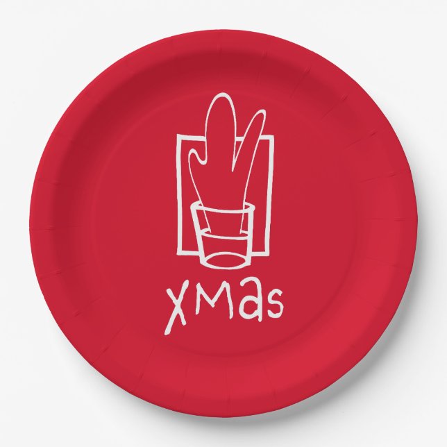 Festive and Sparkling Xmas Paper Plate (Front)