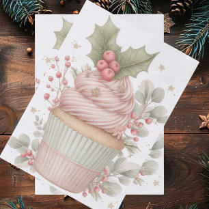 Festive and Vintage Style Christmas Cupcake Tissue Paper
