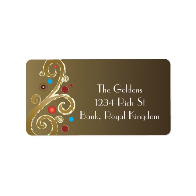 Festive and whimsical Holiday gold Label (Front)