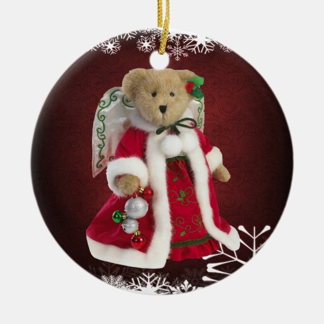 Festive Angel Teddy Bear Ornament (Front)