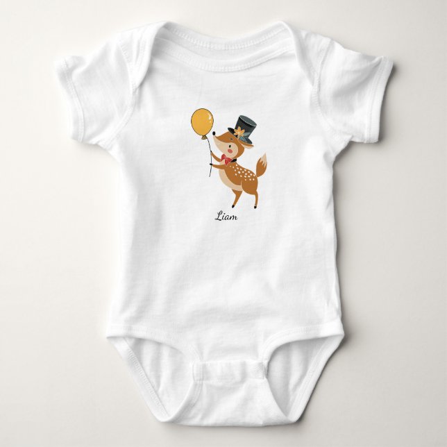 Festive animals - Fawn Baby Bodysuit (Front)