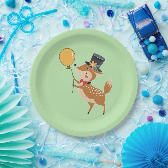 Festive animals - Fawn Paper Plate (Party)