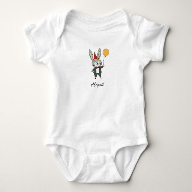 Festive animals - Rabbit Baby Bodysuit (Front)