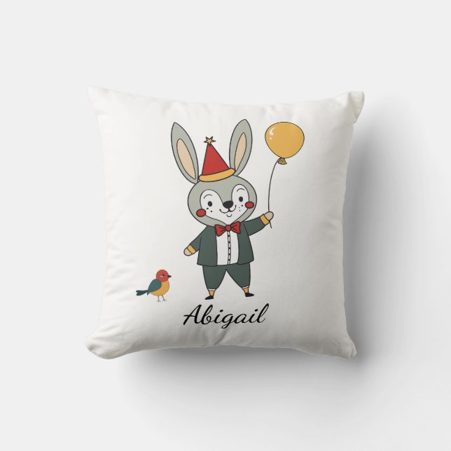 Festive animals - Rabbit Cushion (Front)