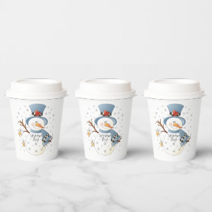 Festive any purpose Winter snowman Paper Plates Cups