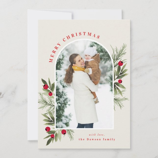 Festive Arch Christmas Photo Card (Front)