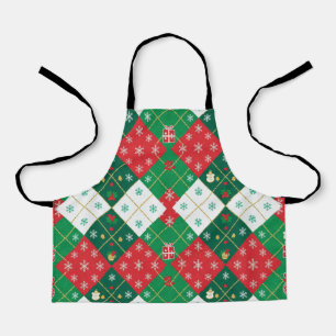 Festive Argyle Cheer Christmas Apron