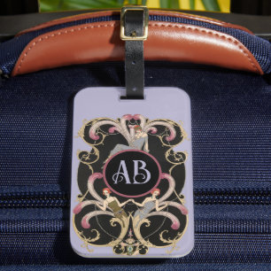 Festive Art Deco Birthday Luggage Tag