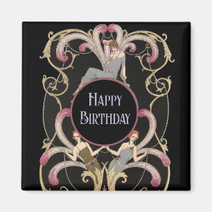 Festive Art Deco Birthday Magnet