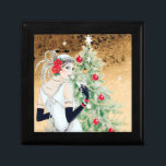 Festive art deco retro vintage Christmas lady Gift Box<br><div class="desc">design by www.etsy.com/shop/VanityFlairDesigns</div>