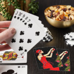 Festive art deco retro vintage Christmas lady Playing Cards<br><div class="desc">design by www.etsy.com/shop/VanityFlairDesigns</div>