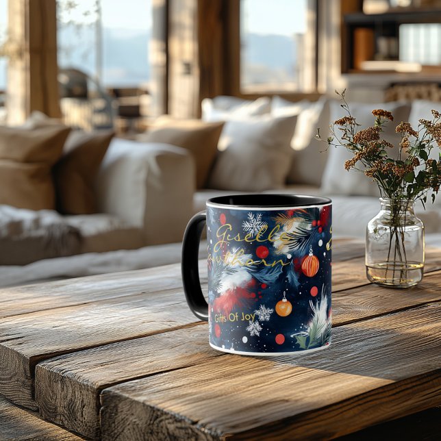 Festive Artistic Christmas - Personalised Name Mug (Creator Uploaded)