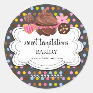 Festive Assorted Desserts Bakery Packaging Classic Round Sticker