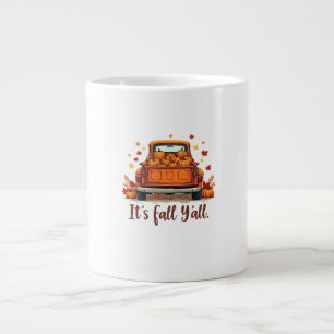 Festive Autumn Harvest Design Celebrating Fall Sea Large Coffee Mug