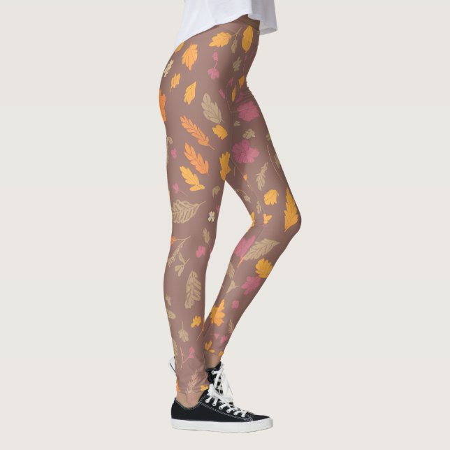 Festive Autumn Leaves Leggings (Right)