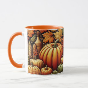 Festive Autumn Season Harvest Pumpkins Coffee Mug