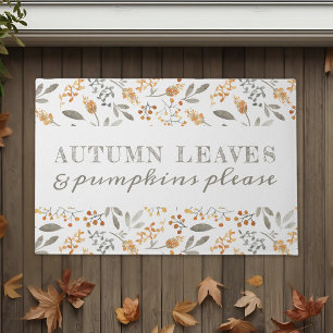 Festive Autumn Watercolor Foliage Doormat