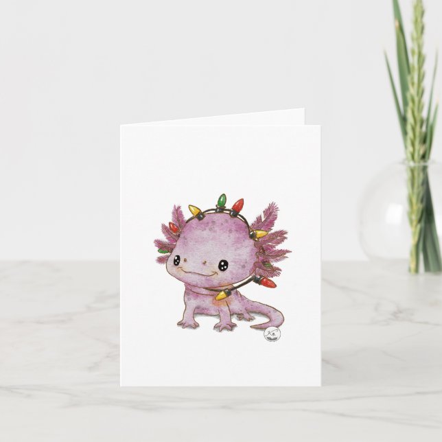 Festive Axolotl Card (Front)
