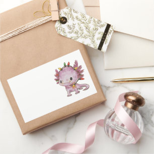 Festive Axolotl Rectangular Sticker