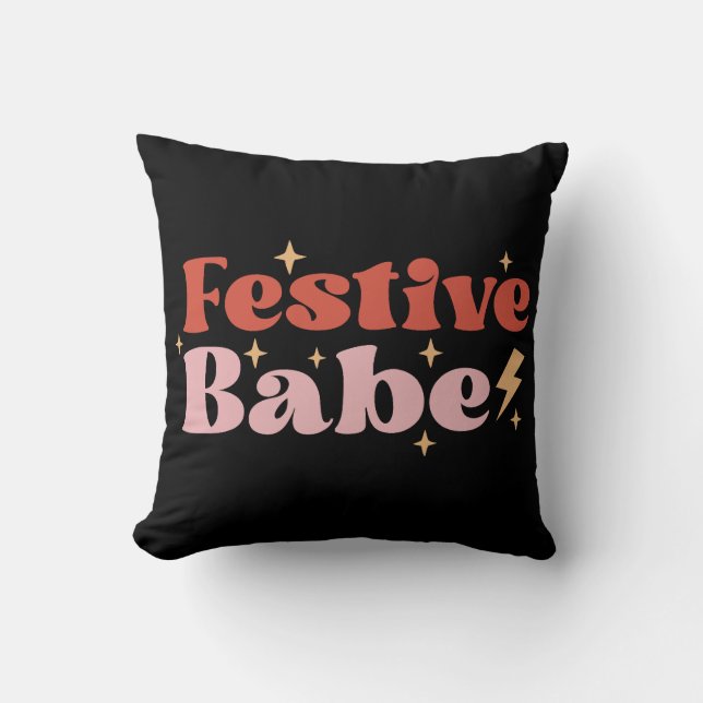 Festive Babe Groovy Cushion (Front)