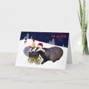 Festive Badgers Card WIFE
