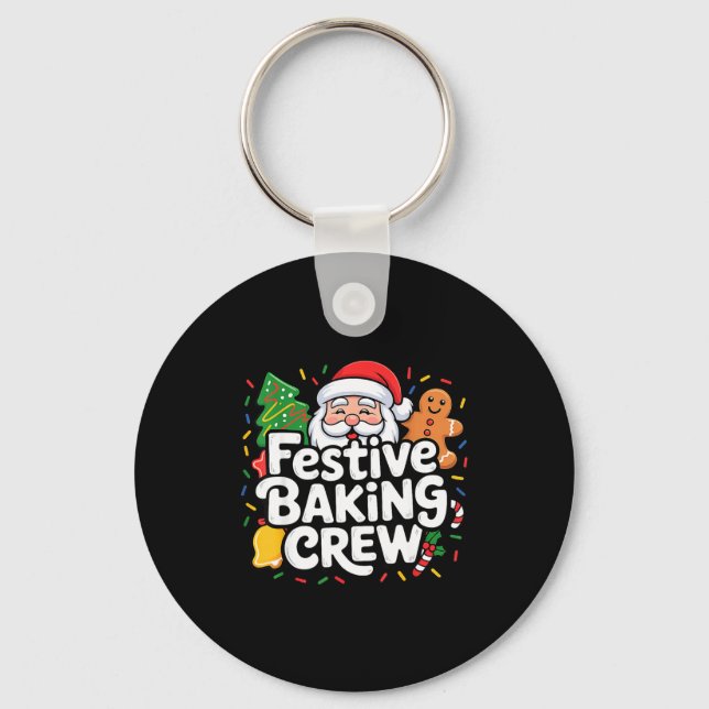Festive Baking Crew Soft Palette Holiday Family Ch Key Ring (Front)