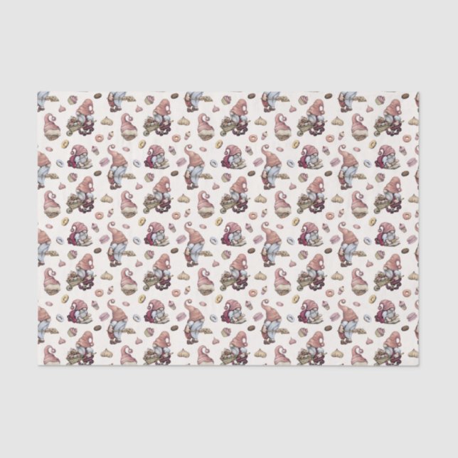 festive baking gnome party  tissue paper (Front)