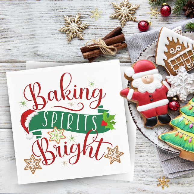 Festive Baking Spirits Bright Christmas Napkin (Festive Baking Spirits Bright Christmas Napkins)