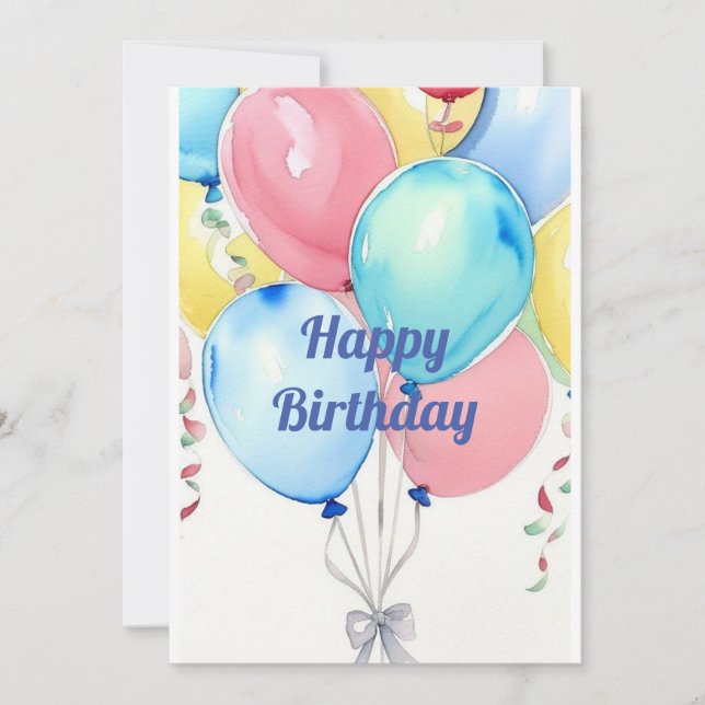 Festive Balloons  Invitation (Front)