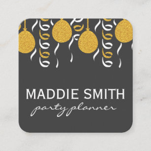 Festive Balloons Square Business Card