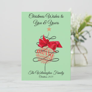 Festive Bauble Family Christmas Flat Card