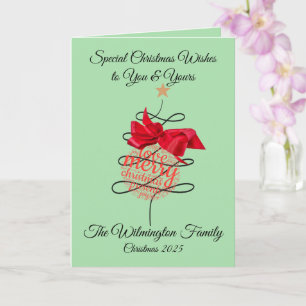Festive Bauble Family Christmas Folding Card