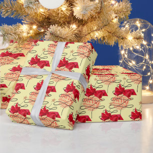 Festive Bauble on Cream Christmas Wrapping Paper