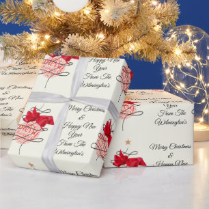 Festive Bauble on Ivory Christmas Wrapping Paper