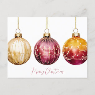Festive Baubles Christmas Greeting Card