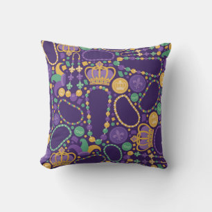 Festive Beads and Crowns Pattern Cushion