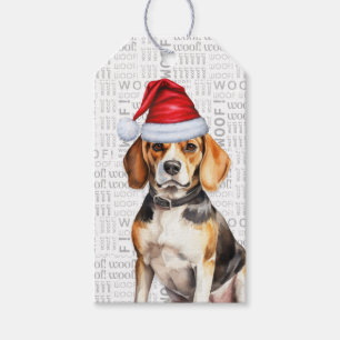 Festive Beagle Holiday Dog Christmas Gift Tags