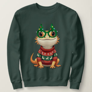 Festive Bearded Dragon Christmas Geeky Reptile Sweatshirt