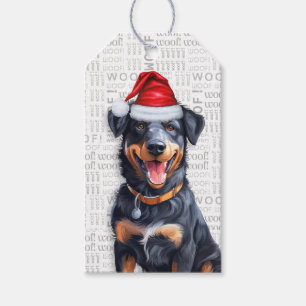 Festive Beauceron Holiday Dog Christmas Gift Tags