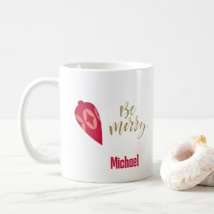 Festive Berry Colour Ornament Be Merry Coffee Mug