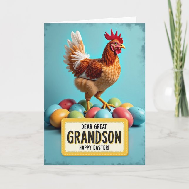 Festive Bird And Eggs Greeting Card (Front)