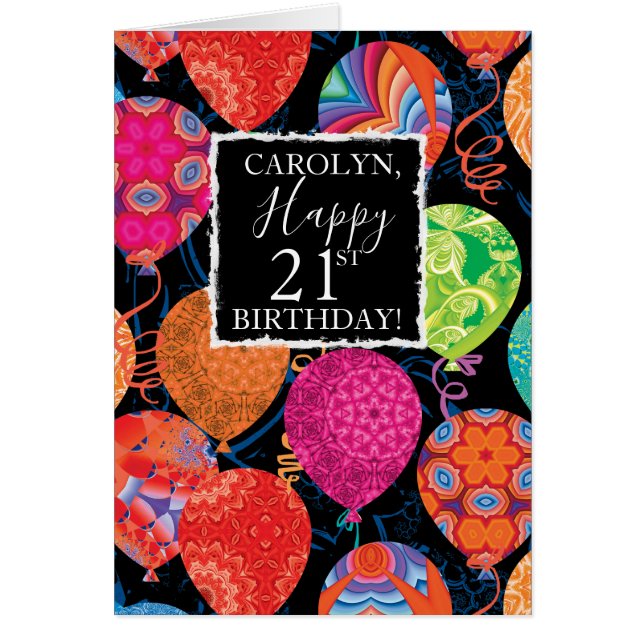 Festive Birthday Balloons For Her (Front)