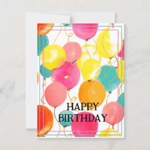 Festive Birthday Balloons Postcard