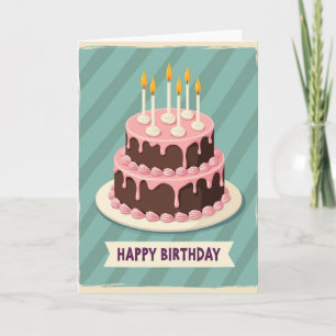 Festive Birthday Cake Candles Card