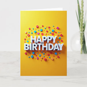 Festive Birthday Cube Burst Card