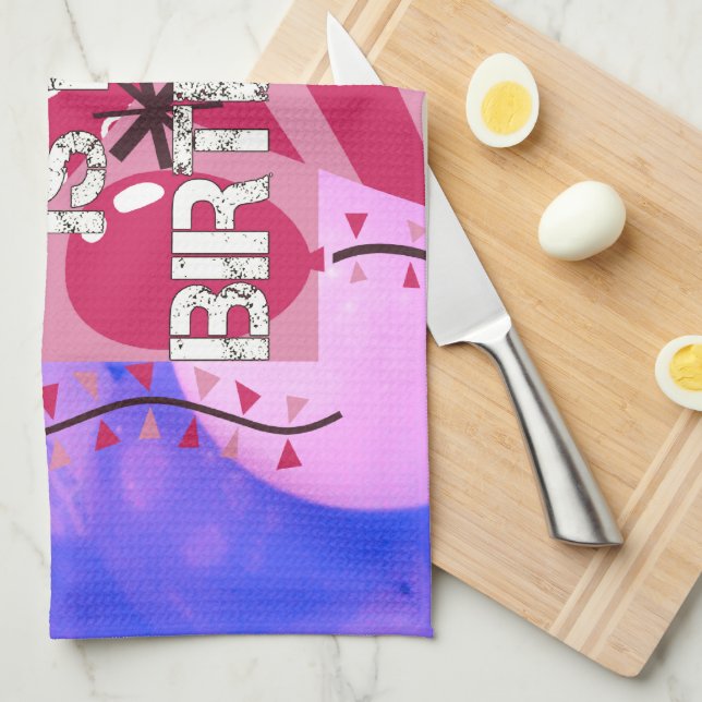 Festive Birthday Design: Today is my Birthday Tea Towel (Quarter Fold)