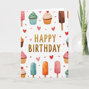 Festive Birthday Golden Card